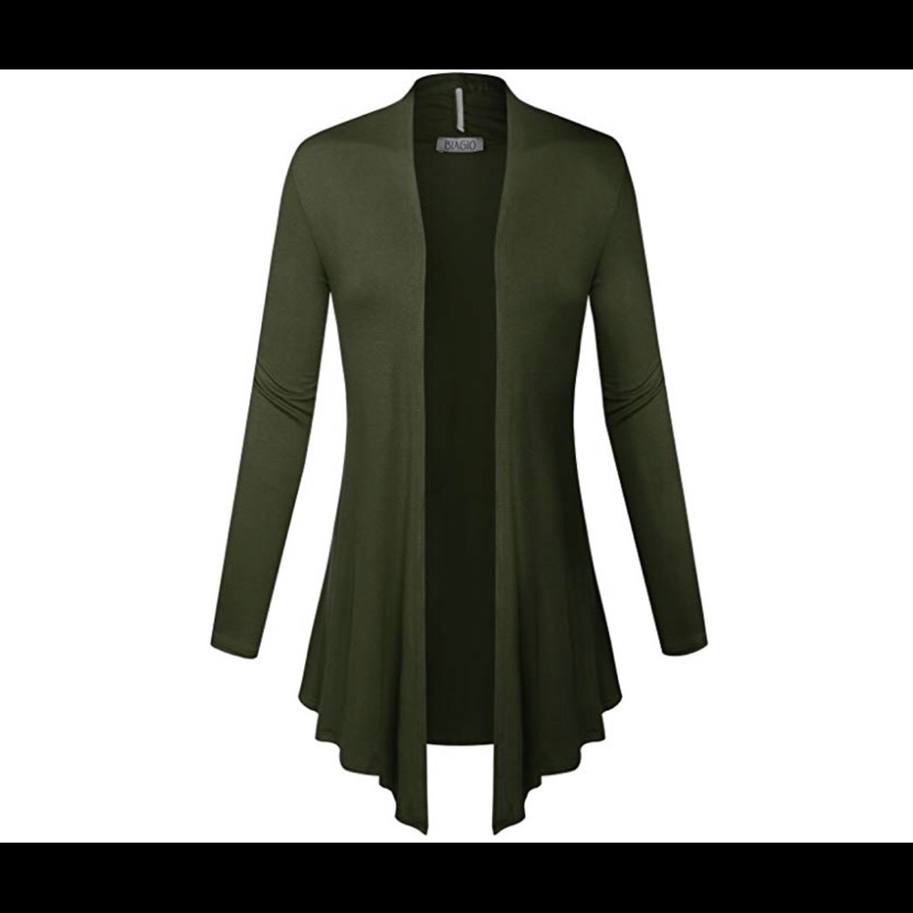 New lightweight flyaway drape front cardigan